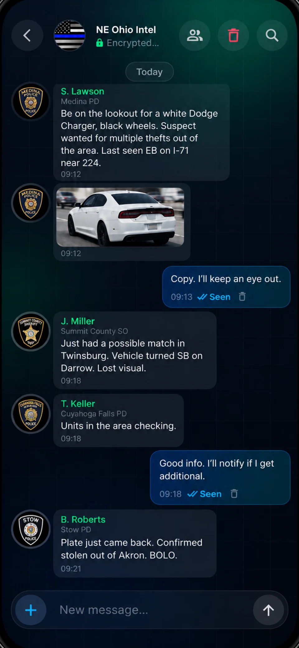 Watch Commander Intel screen